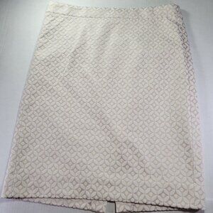 J.Crew Women Beige Professional Cotton Blend Textured Pencil Skirt Size 6